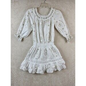 Temptation Positano Women's Eyelet Embroidered Blouse Top Size XS